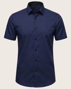 חולצת Signature Oxford בצבע נייבי — מבט מלפנים
