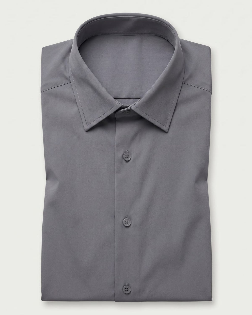 חולצת Signature Oxford בצבע אפור — מקופלת