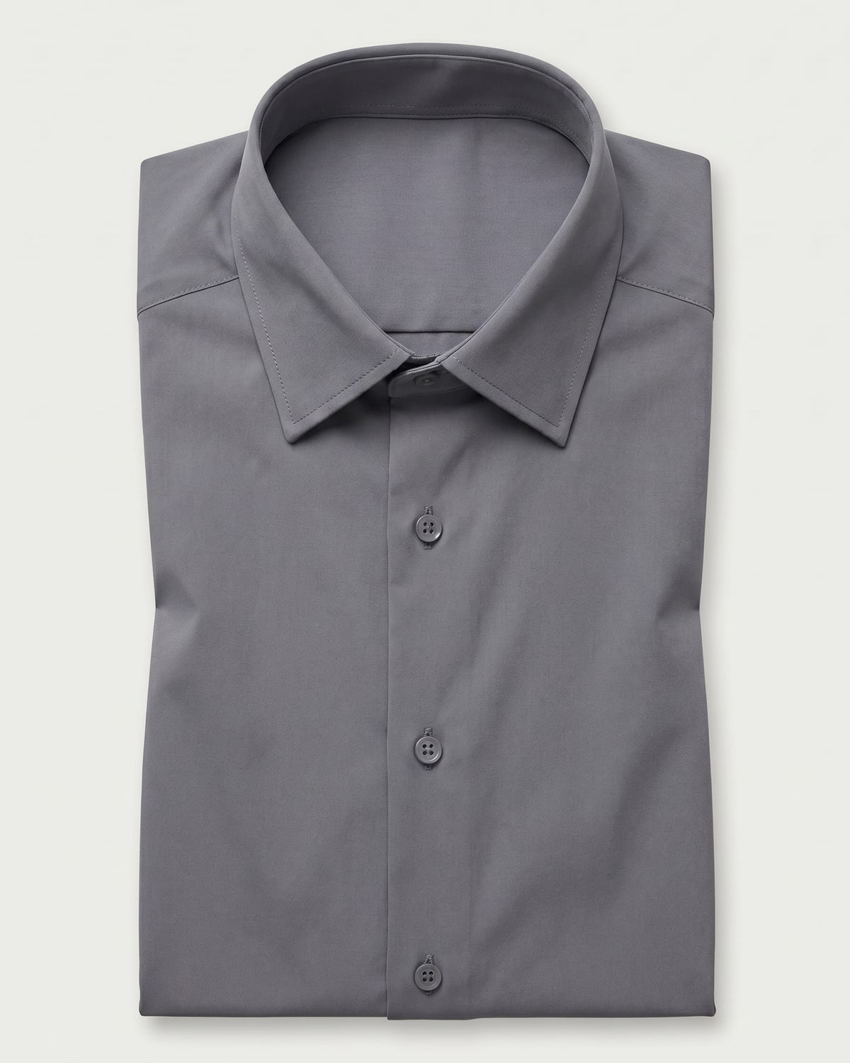 חולצת Signature Oxford בצבע אפור — מקופלת