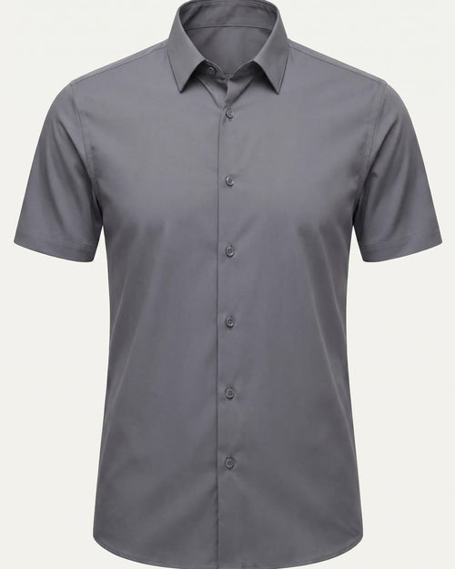 חולצת Signature Oxford בצבע אפור — מבט מלפנים